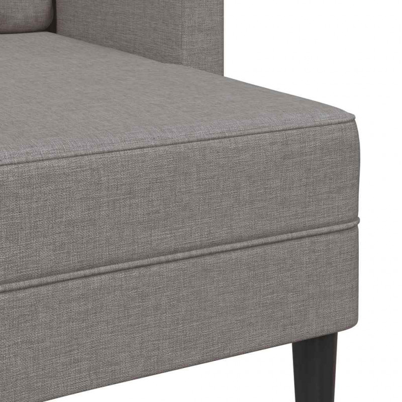 Sofa 2-osobowa z szezlongiem w kształcie litery L, kolor taupe