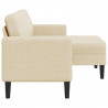 Sofa 2-osobowa z leżanką w kształcie litery L, kremowa, 125 cm