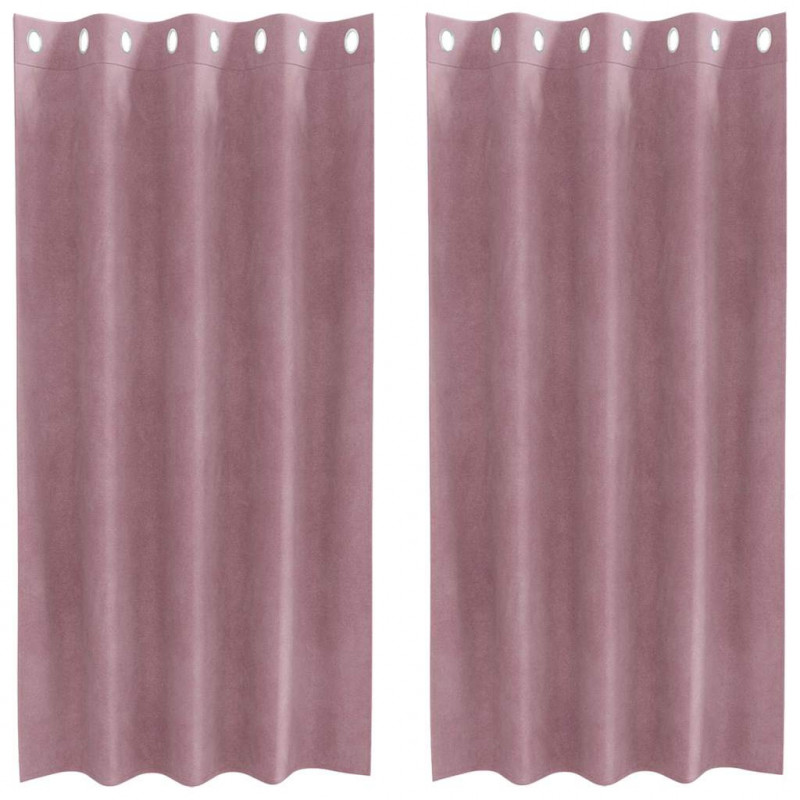 Zasłony zaciemniające 2 pcs Ciemny Róż 140 x 175 cm Aksamit