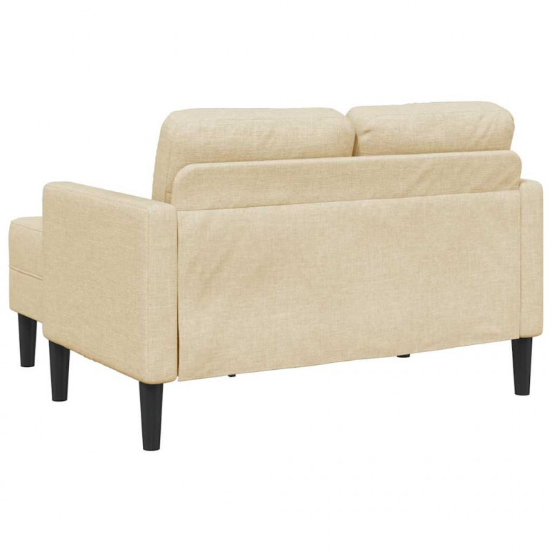 Sofa 2-osobowa z leżanką w kształcie litery L, kremowa, 125 cm