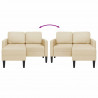 Sofa 2-osobowa z leżanką w kształcie litery L, kremowa, 125 cm
