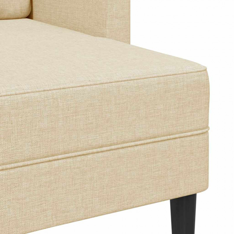 Sofa 2-osobowa z leżanką w kształcie litery L, kremowa, 125 cm