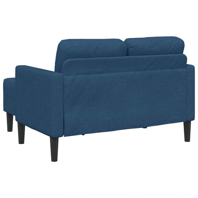 Sofa 2-osobowa z szezlongiem w kształcie litery L, niebieska