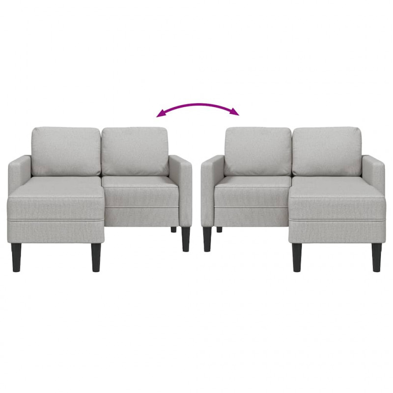 Sofa 2-osobowa z szezlongiem w kształcie litery L Cloud Grey