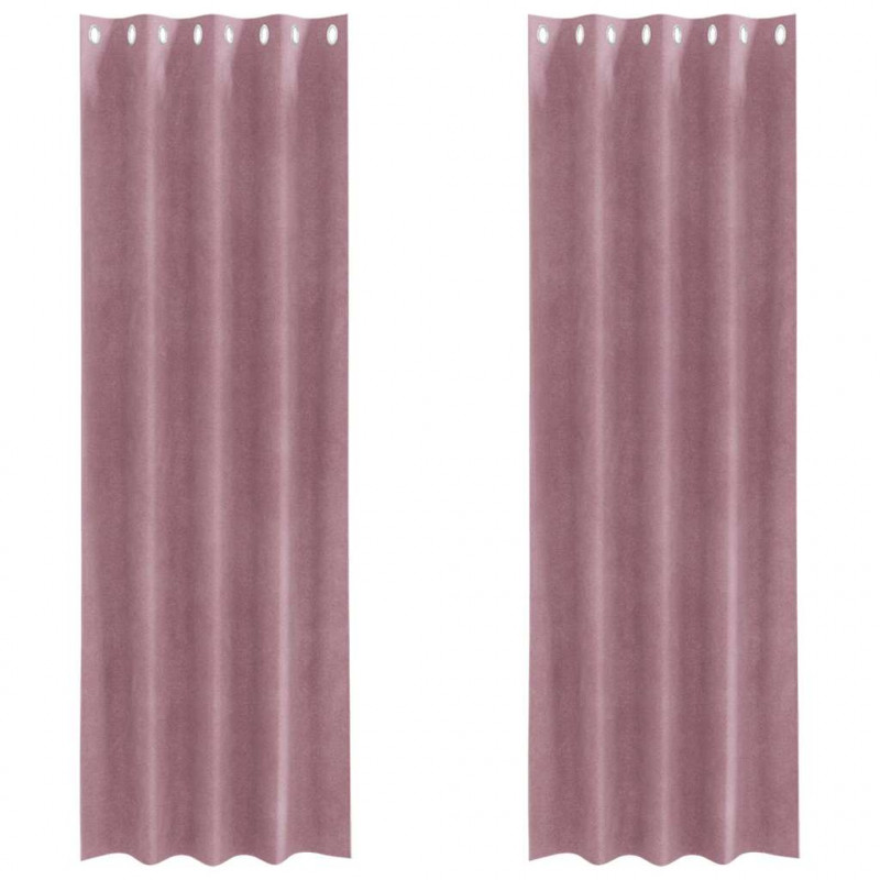 Zasłony zaciemniające 2 pcs Ciemny Róż 140 x 245 cm Aksamit