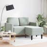 Sofa 2-osobowa z szezlongiem w kształcie litery L, jasnoszara