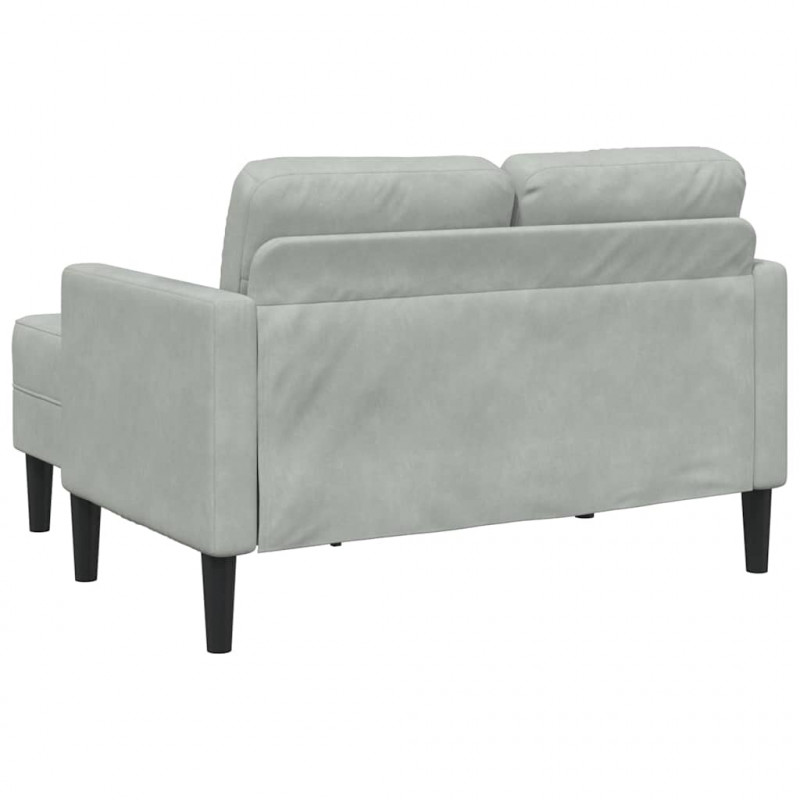 Sofa 2-osobowa z szezlongiem w kształcie litery L, jasnoszara