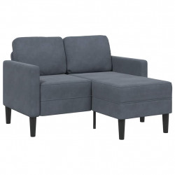 Sofa 2-osobowa z szezlongiem w kształcie litery L Ciemnoszara