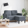 Sofa 2-osobowa z szezlongiem w kształcie litery L Ciemnoszara