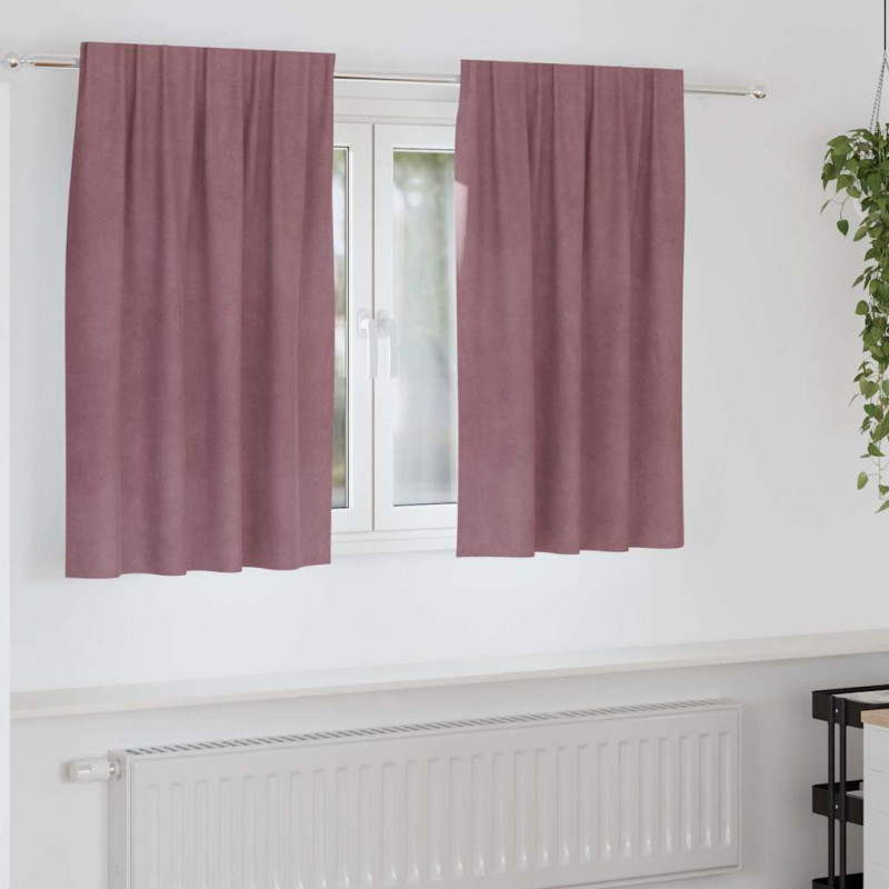 Zasłony zaciemniające 2 pcs Ciemny Róż 140 x 140 cm Aksamit