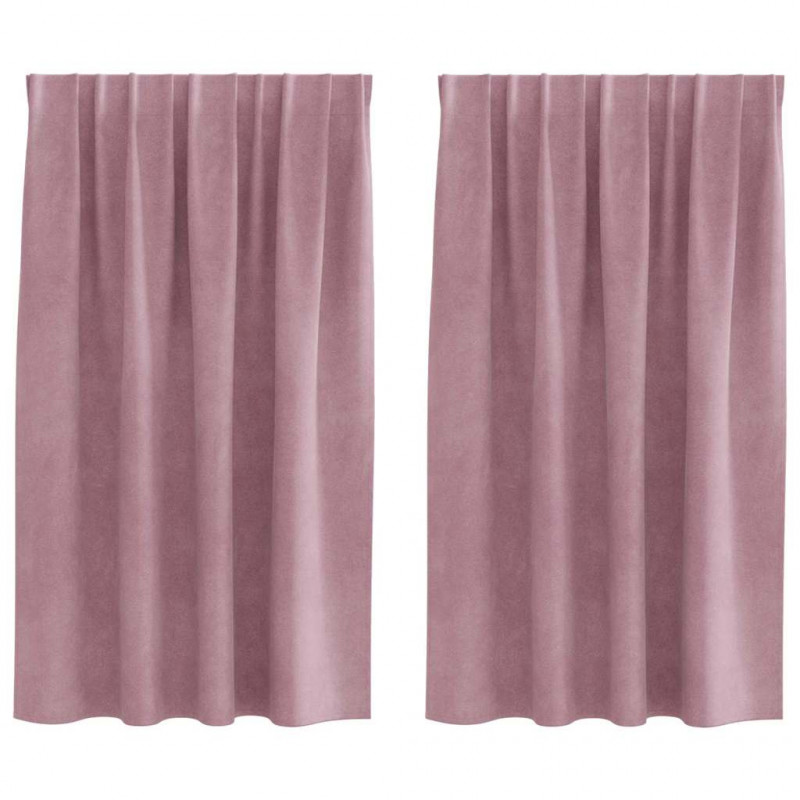 Zasłony zaciemniające 2 pcs Ciemny Róż 140 x 140 cm Aksamit