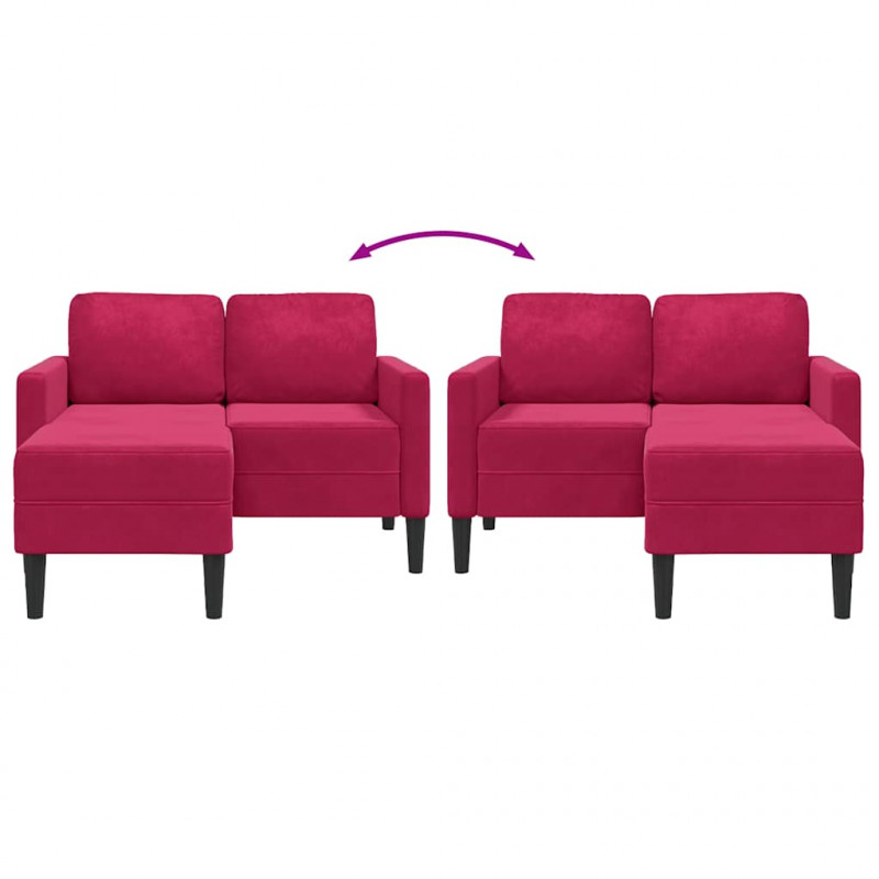 Sofa 2-osobowa z szezlongiem w kształcie litery L