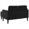 Sofa 2-osobowa z szezlongiem w kształcie litery L, czarna, 125 cm, aksamitna