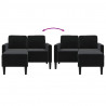 Sofa 2-osobowa z szezlongiem w kształcie litery L, czarna, 125 cm, aksamitna