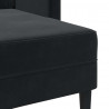 Sofa 2-osobowa z szezlongiem w kształcie litery L, czarna, 125 cm, aksamitna