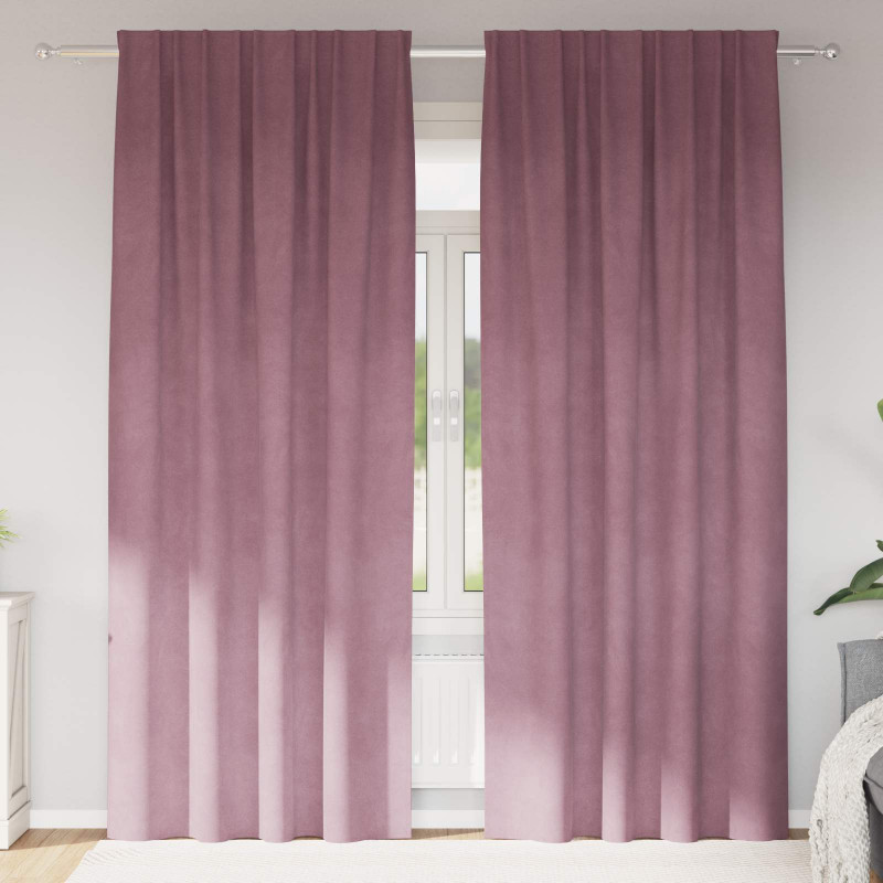 Zasłony zaciemniające 2 pcs Ciemny Róż 140 x 245 cm Aksamit