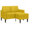 Sofa 2-osobowa z szezlongiem w kształcie litery L, żółta, 125cm