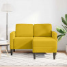 Sofa 2-osobowa z szezlongiem w kształcie litery L, żółta, 125cm