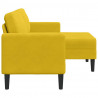 Sofa 2-osobowa z szezlongiem w kształcie litery L, żółta, 125cm