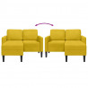 Sofa 2-osobowa z szezlongiem w kształcie litery L, żółta, 125cm