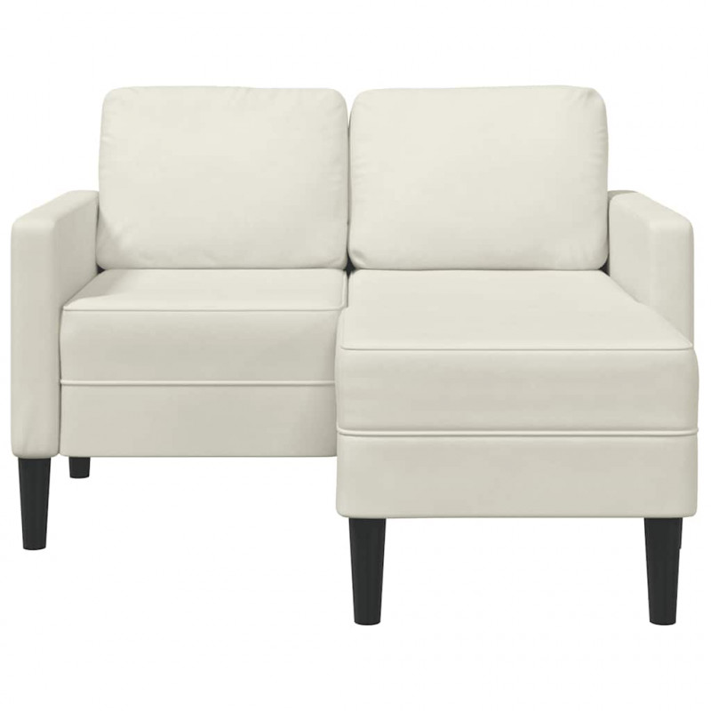 Sofa 2-osobowa z leżanką w kształcie litery L Kremowa 125 cm