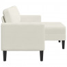 Sofa 2-osobowa z leżanką w kształcie litery L Kremowa 125 cm