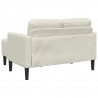 Sofa 2-osobowa z leżanką w kształcie litery L Kremowa 125 cm