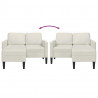 Sofa 2-osobowa z leżanką w kształcie litery L Kremowa 125 cm