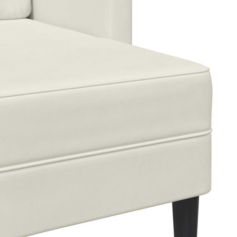 Sofa 2-osobowa z leżanką w kształcie litery L Kremowa 125 cm