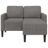 Sofa 2-osobowa z szezlongiem w kształcie litery L, jasnoszara
