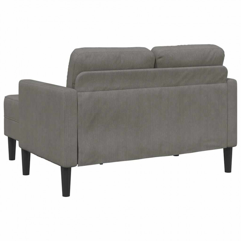 Sofa 2-osobowa z szezlongiem w kształcie litery L, jasnoszara