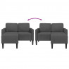 Sofa 2-osobowa z szezlongiem w kształcie litery L, ciemnoszara, 125 cm, len