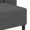 Sofa 2-osobowa z szezlongiem w kształcie litery L, ciemnoszara, 125 cm, len