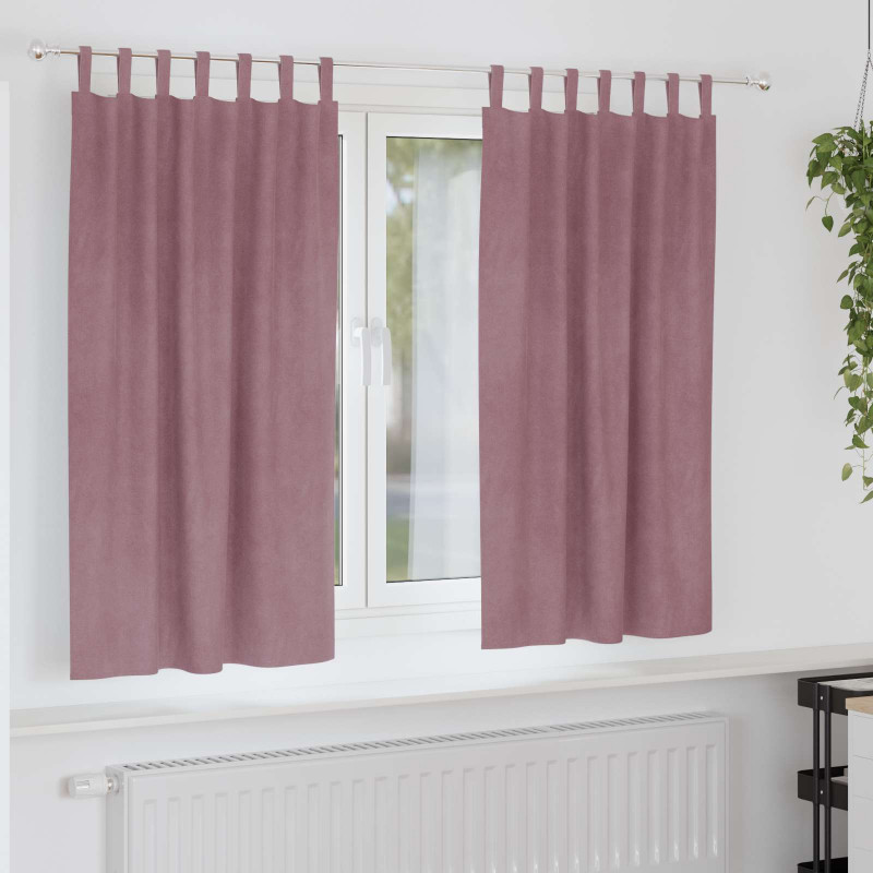 Zasłony zaciemniające 2 pcs Ciemny Róż 140 x 175 cm Aksamit