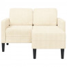Sofa 2-osobowa z leżanką w kształcie litery L, kremowa, 125 cm