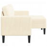 Sofa 2-osobowa z leżanką w kształcie litery L, kremowa, 125 cm