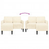 Sofa 2-osobowa z leżanką w kształcie litery L, kremowa, 125 cm