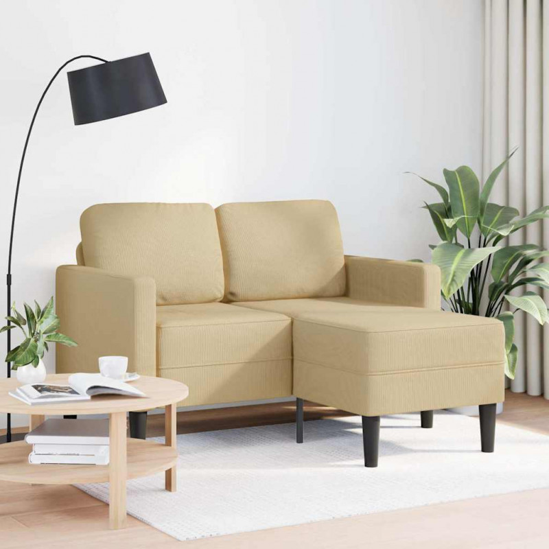 Sofa 2-osobowa z szezlongiem w kształcie litery L Szarozielony