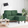 Sofa 2-osobowa z szezlongiem w kształcie litery L, ciemnozielona