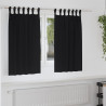 Firany blackout z kółkami 2 pcs Czarny 140 x 140 cm Poliester