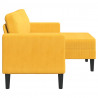 Sofa 2-osobowa z leżanką w kształcie litery L Jasnożółta 125 cm