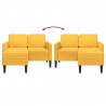 Sofa 2-osobowa z leżanką w kształcie litery L Jasnożółta 125 cm