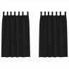 Firany blackout z kółkami 2 pcs Czarny 175 x 140 cm Poliester