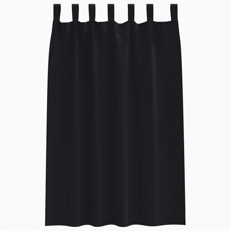 Firany blackout z kółkami 2 pcs Czarny 175 x 140 cm Poliester
