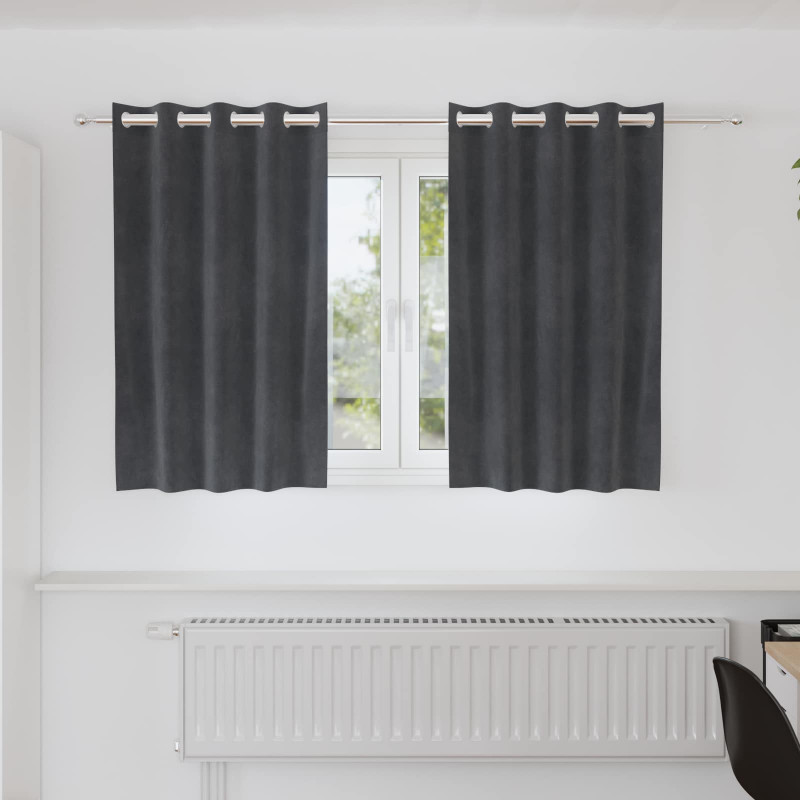 Zasłony zaciemniające 2 pcs Jasnoszary 140 x 140 cm Aksamit