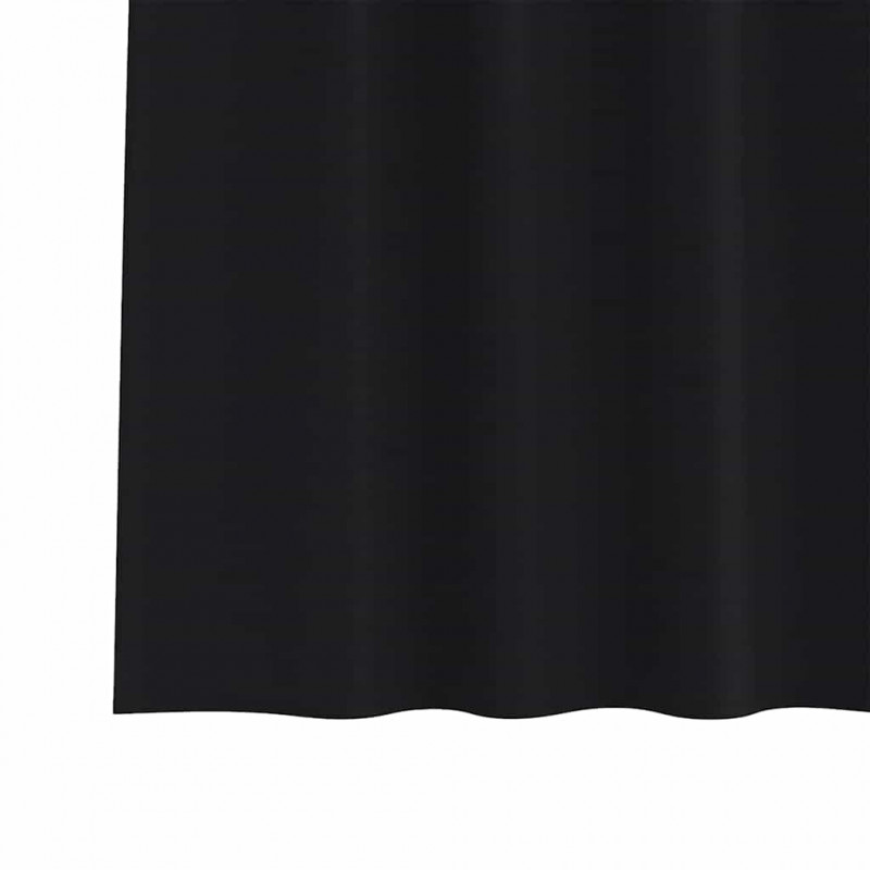 Firany blackout z kółkami 2 pcs Czarny 175 x 140 cm Poliester