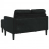 Sofa 2-osobowa z szezlongiem w kształcie litery L, czarna, 125 cm, skóra ekologiczna