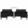 Sofa 2-osobowa z szezlongiem w kształcie litery L, czarna, 125 cm, skóra ekologiczna
