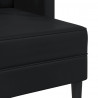 Sofa 2-osobowa z szezlongiem w kształcie litery L, czarna, 125 cm, skóra ekologiczna
