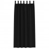 Firany blackout z kółkami 2 pcs Czarny 225 x 140 cm Poliester